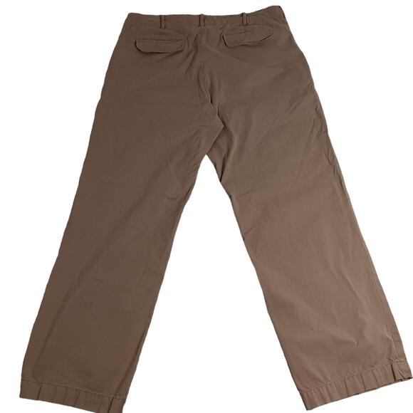 Gap Corduroy Pants Men L 36X32 Tan Loose Wide Straight Leg Button Fly Drawstring - Picture 3 of 16